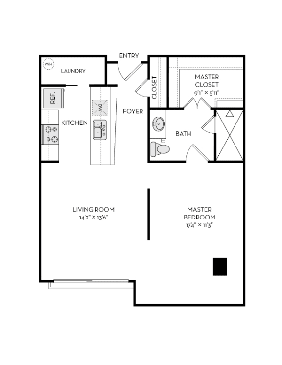 FA4_1Bed at The Heights at Park Lane, Dallas, TX, Texas, 75231
