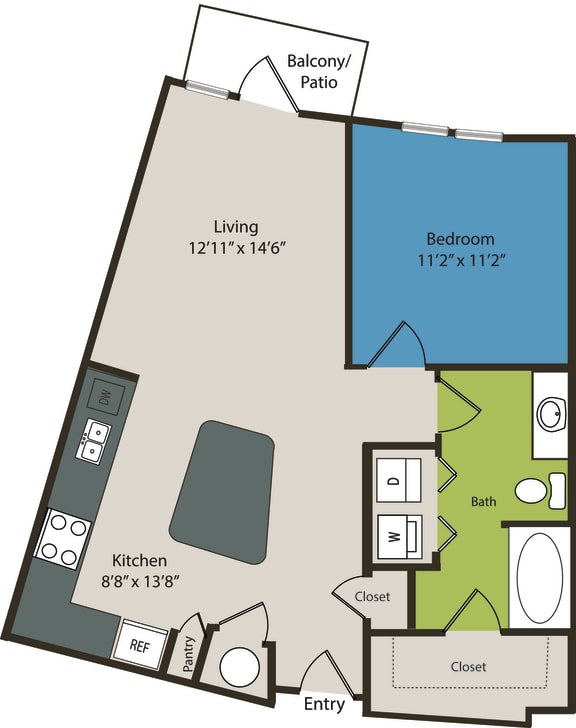 1 bed 1 bath E at Waterford RiNo Apartments, Colorado, 80216
