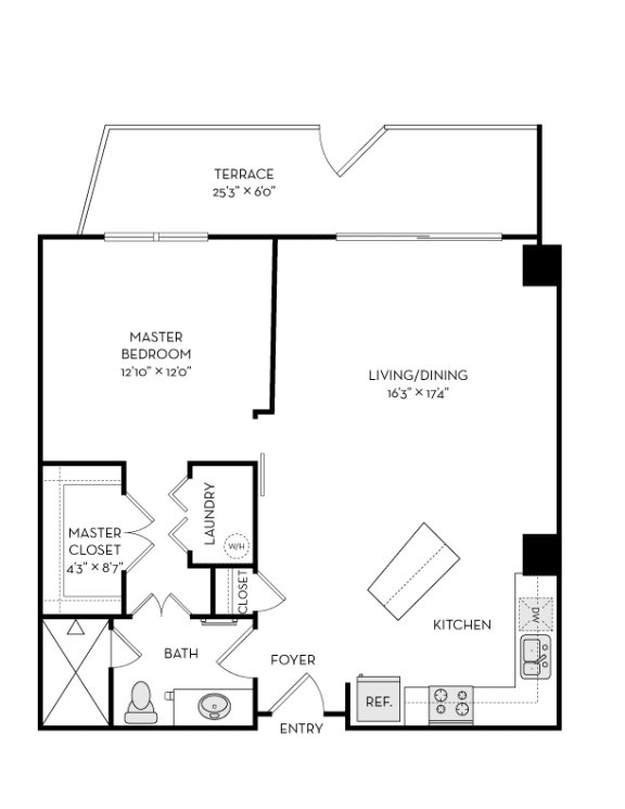 FA8_1Bed at The Heights at Park Lane, Dallas, 75231