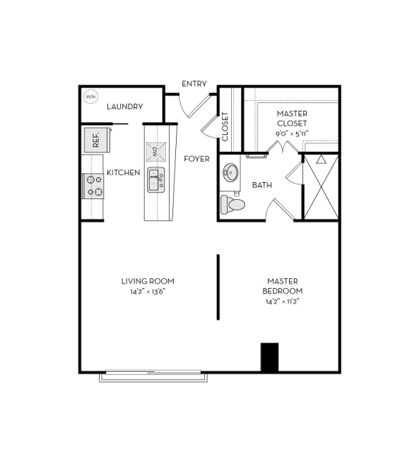FA3_1Bed at The Heights at Park Lane, Dallas, TX