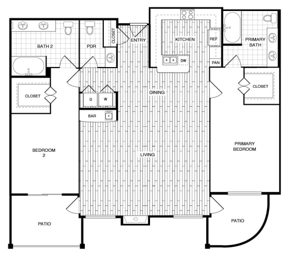 Martinique - 2 bed 2.5 bath - 1792 sqft