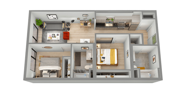 a floor plan of a house with a bedroom and a bathroom
