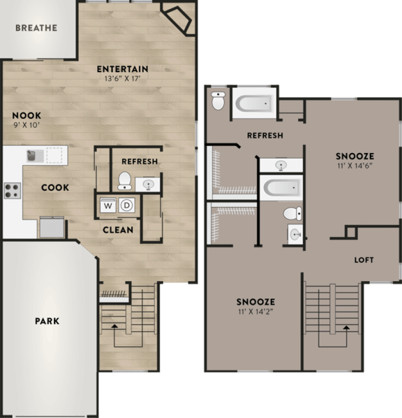 allure 2x2 floor plan with loft