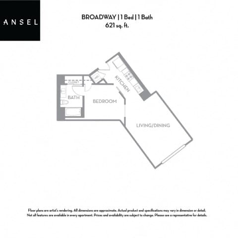 Broadway Floor Plan at Ansel, San Francisco, 94103
