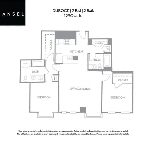 Duboce Floor Plan at Ansel, San Francisco, 94103