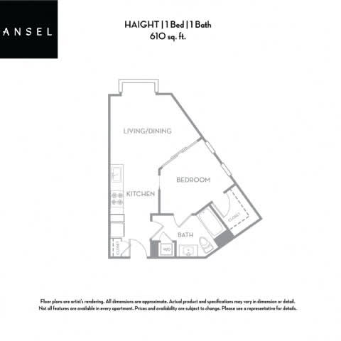 Haight Floor Plan at Ansel, San Francisco, CA 94103