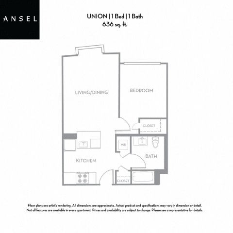 Union Floor Plan at Ansel, California, 94103