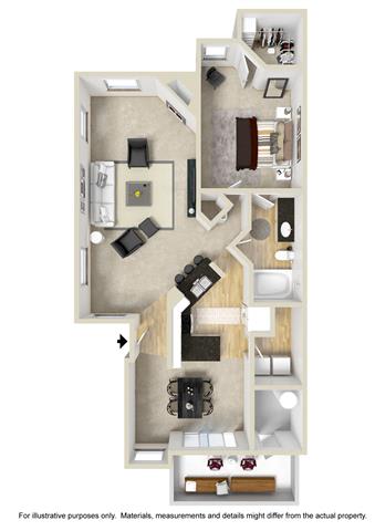 ensenada one bedroom one bath floor plan