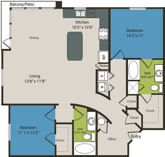 2 bed 2 bath D at Waterford RiNo Apartments, Denver, Colorado