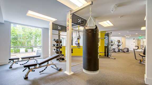 Modern Fitness Center at Baker Block, Costa Mesa, California