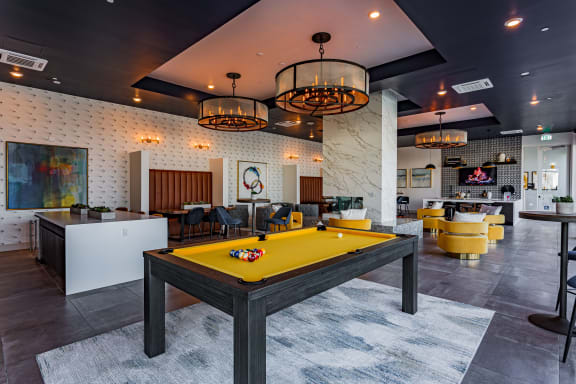 Clubroom with billiards table