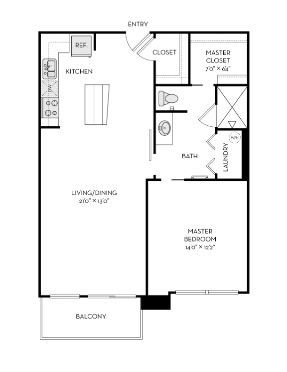 LA3_1Bed at The Heights at Park Lane, Dallas, Texas