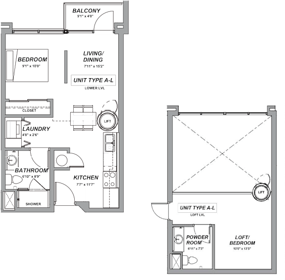 Floor Plan  A1-L Floor Plan at Casa Estilo Apartments, California