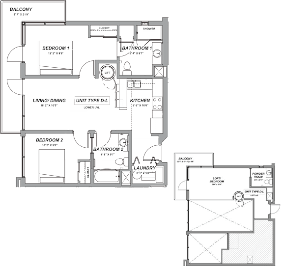 Floor Plan  D-L Floor Plan at Casa Estilo Apartments, Chula Vista, California