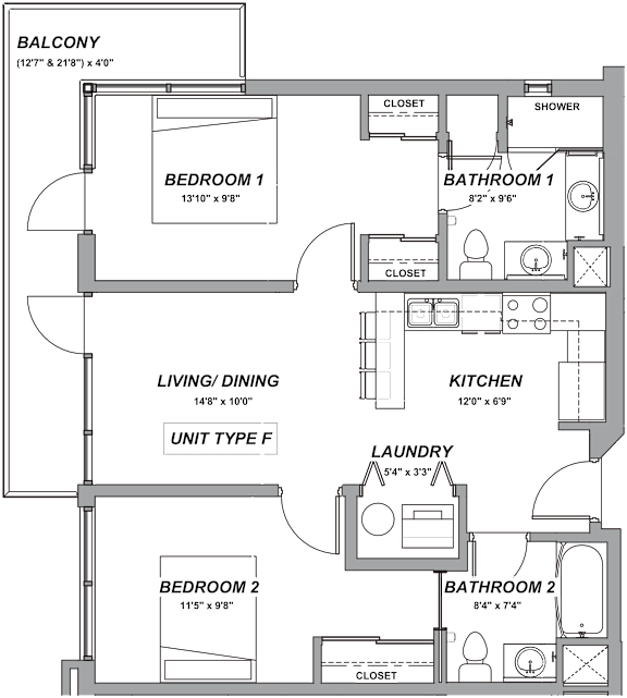 Floor Plan  C-4 Floor Plan at Casa Estilo Apartments, Chula Vista, CA