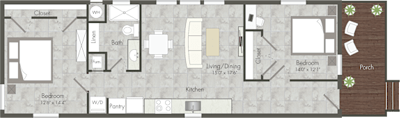 Unit D floor plan
