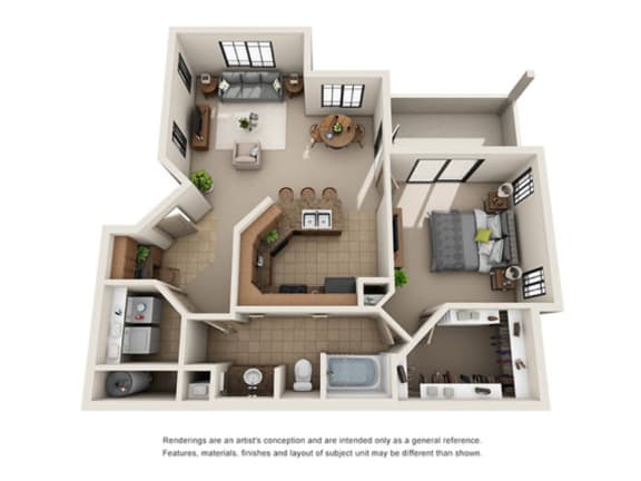1 Bed 1 Bath 852 Sqft (Premium) at Dobson 2222, Arizona, 85286