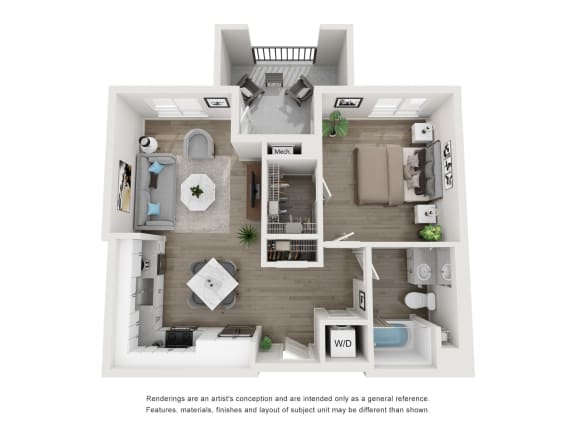 Plan 2 - 1 bed 1 bath