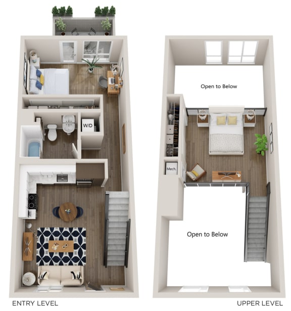 Emerald L5 2 Bed 1 Bath 924 Square Feet Floor Plan