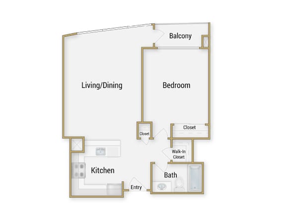 Golden Gate 3 floor plan at Towers at Rincon, San Francisco, 94105