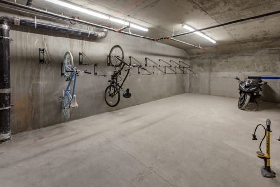 Bike storage room at Imperial Hardware Lofts, California
