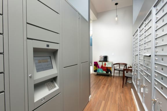 Automated Package Delivery Room at Imperial Hardware Lofts, California, 92501