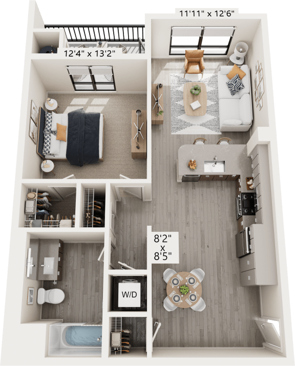 A1 Floor Plan at North Grove, Riverside California