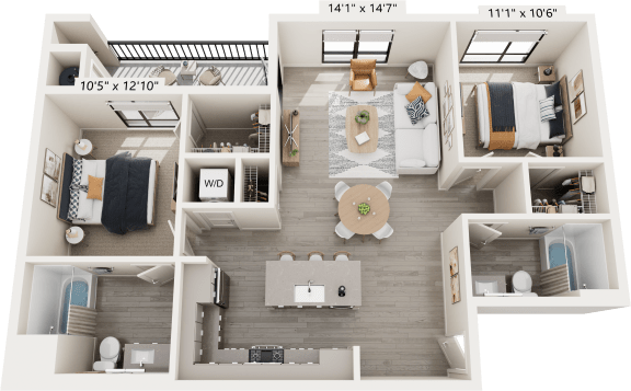 B2 Floor Plan at North Grove, Riverside, CA