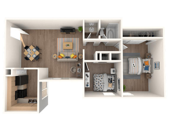 Maple Floor Plan at Verandas Apartments, West Covina, CA, 91791