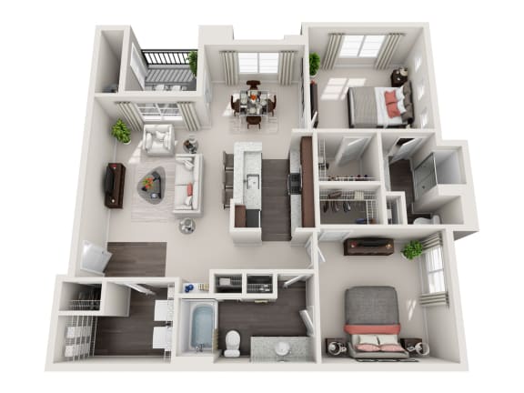 2 bed 2 bath floor plan at Miro at the Parc, Henderson
