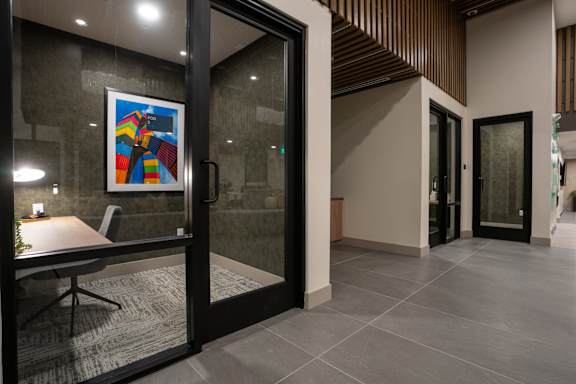 A Modern Office Lobby With a Framed Picture On The Wall at North Grove, California