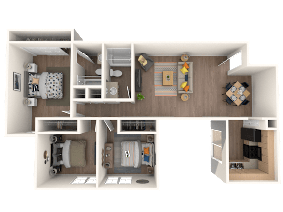 Oak Floor Plan at Verandas Apartments, West Covina