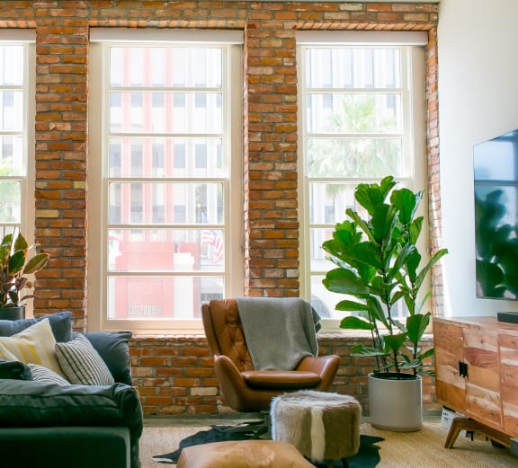 Brick Accent Walls* at Imperial Hardware Lofts, Riverside
