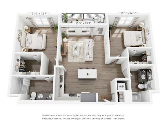 Floor Plan  B2 floor plan at Ocean Creek, California