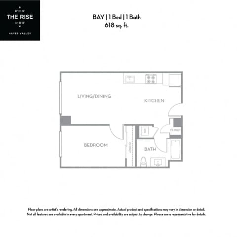 Bay Floor Plan Bay Floor Plan at The Rise, San Francisco