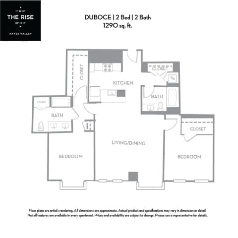 duboce Floor Plan at The Rise, San Francisco, 94103