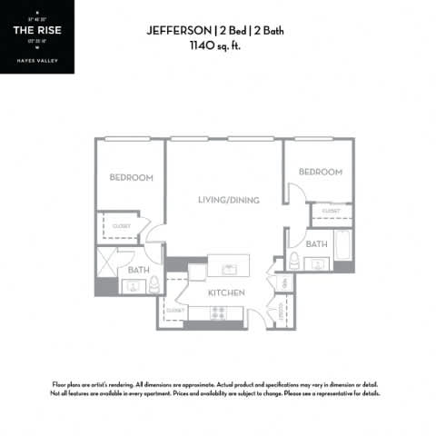 jefferson Floor Plan jefferson Floor Plan at The Rise, San Francisco, CA