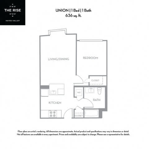 union Floor Plan union Floor Plan at The Rise, San Francisco California