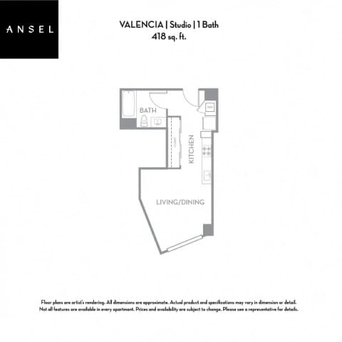 Valencia Floor Plan at Ansel, San Francisco California