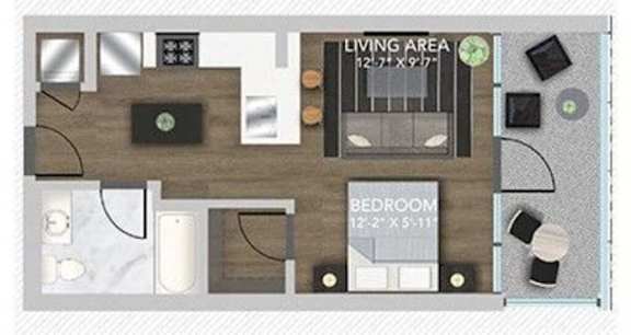 L Floor Plan at Chelsea Santa Monica, Santa Monica, 90411