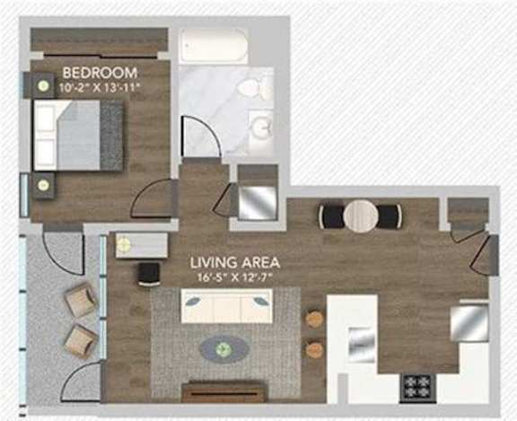 O Floor Plan at Chelsea Santa Monica, California, 90411
