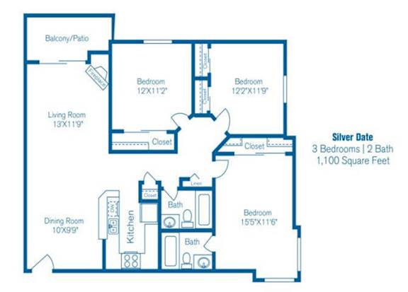 Silver Date Floor Plan Silver Date Floor Plan at Norwalk Metropointe, Norwalk, CA