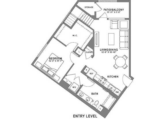 A2 Loft Floor Plan at Baker Block, Costa Mesa