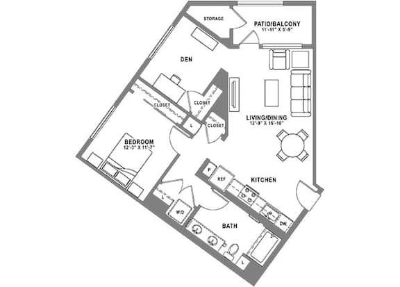 A2 Loft Floor Plan at Baker Block, Costa Mesa, California