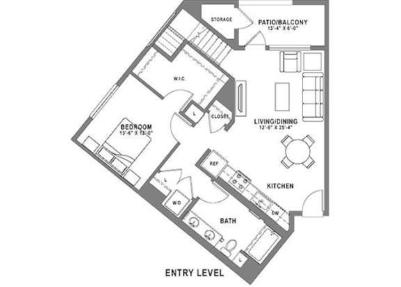A4 Loft Floor Plan at Baker Block, California, 92626