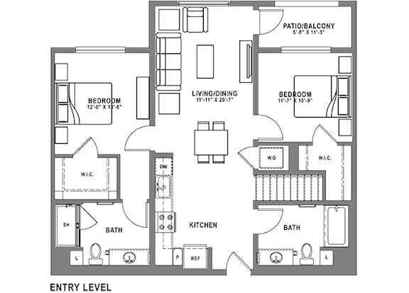 B2 Loft Floor Plan B2 Loft Floor Plan at Baker Block, Costa Mesa, CA