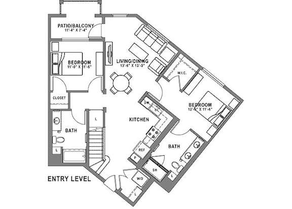 B3 Loft Floor Plan at Baker Block, Costa Mesa, CA, 92626