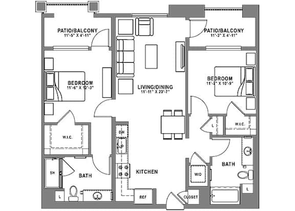 B5 Floor Plan B5 Floor Plan at Baker Block, Costa Mesa