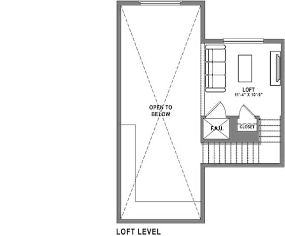 B7 Loft Floor Plan at Baker Block, Costa Mesa, California