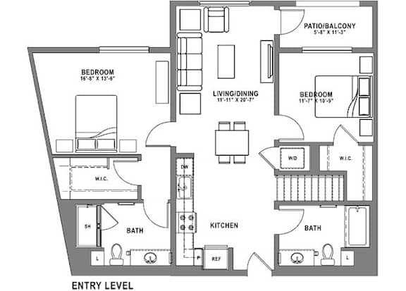 B7 Loft Floor Plan at Baker Block, Costa Mesa